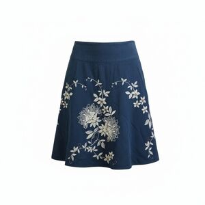 Talbots Women's teal  Skirt Corduroy flare bronze Beading Holiday Size 8